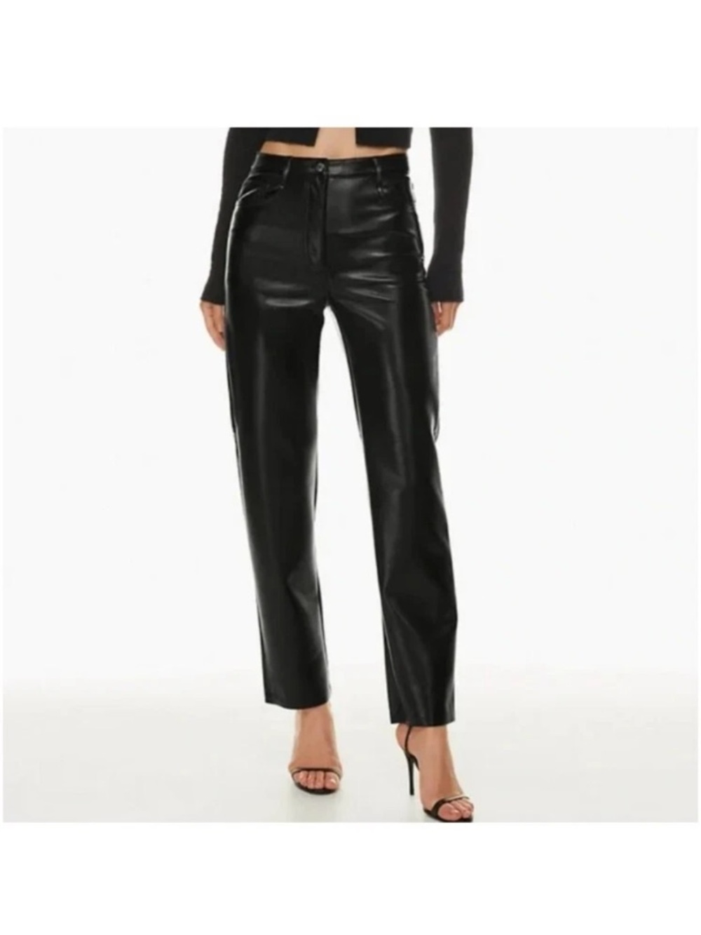 Wilfred Black Faux Leather Pants